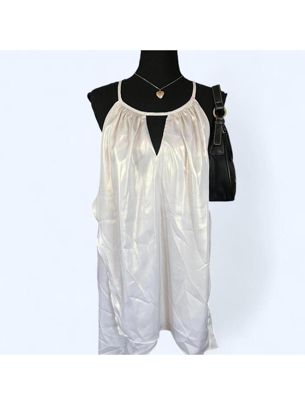 Worthington Woman Satin Coquette Fairycore Babydoll Slip Top Size 1X 🤍 - Picture 3 of 7